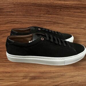 MENS GOOD MAN BRAND Black Suede Edge Sneakers Made in Italy, Size 10. NEW!